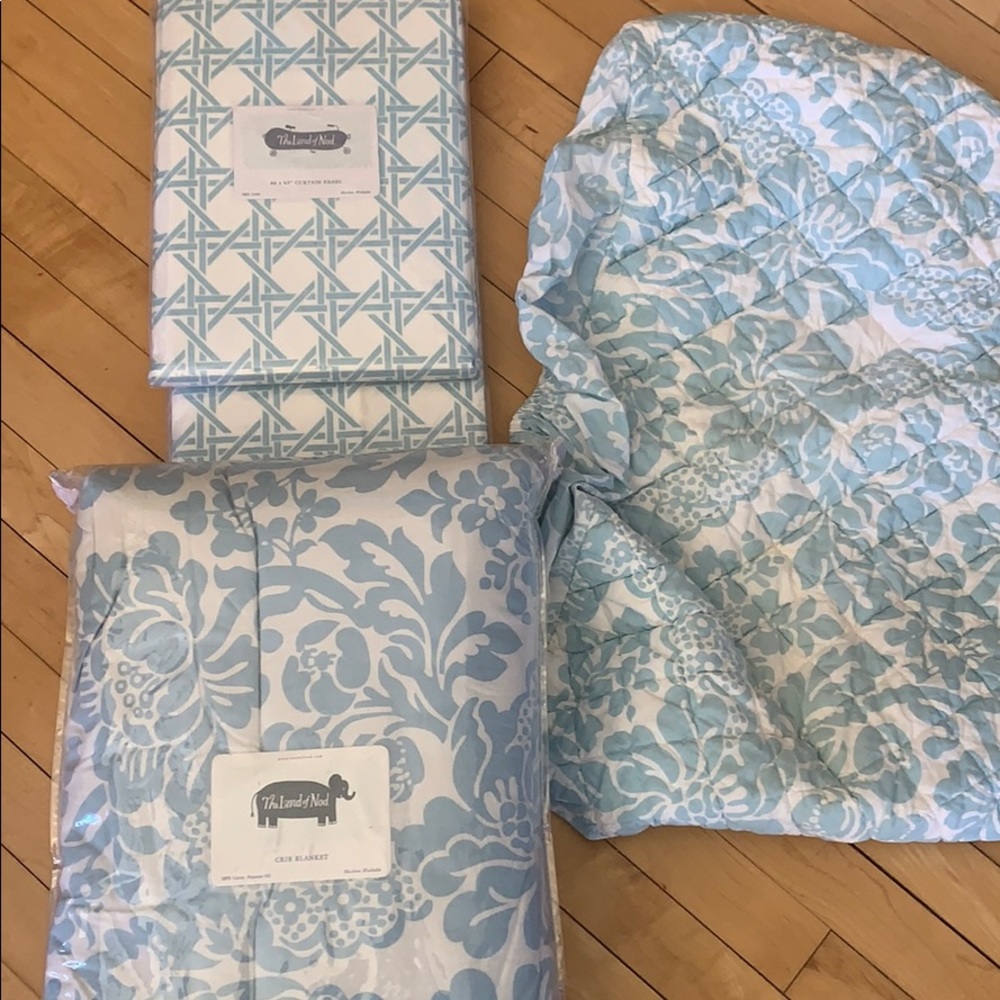 New Land of nod baby crib and window set.